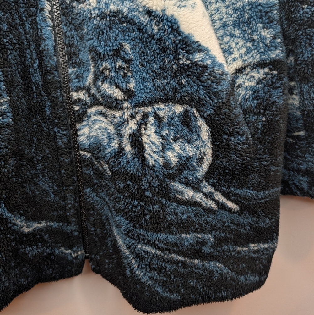 Vintage Country Comfort Wolf Mountain Sherpa Zip Hoodie XL - Picture 7 of 12